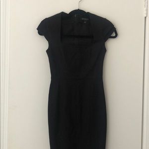 Black square neck banana republic dress